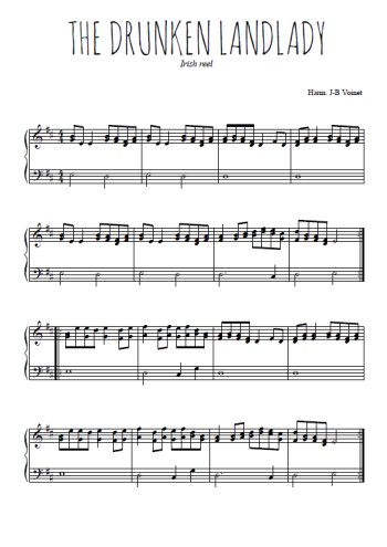 Téléchargez l'arrangement pour piano de la partition de The Drunken Landlady en PDF